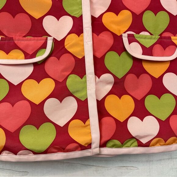 Girls Gymboree Lined Raincoat/Rain Jacket Hearts Velcro Raspberry  Pink 5-6 - Picture 11 of 15